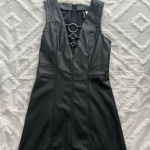 H&M black pleather mini dress